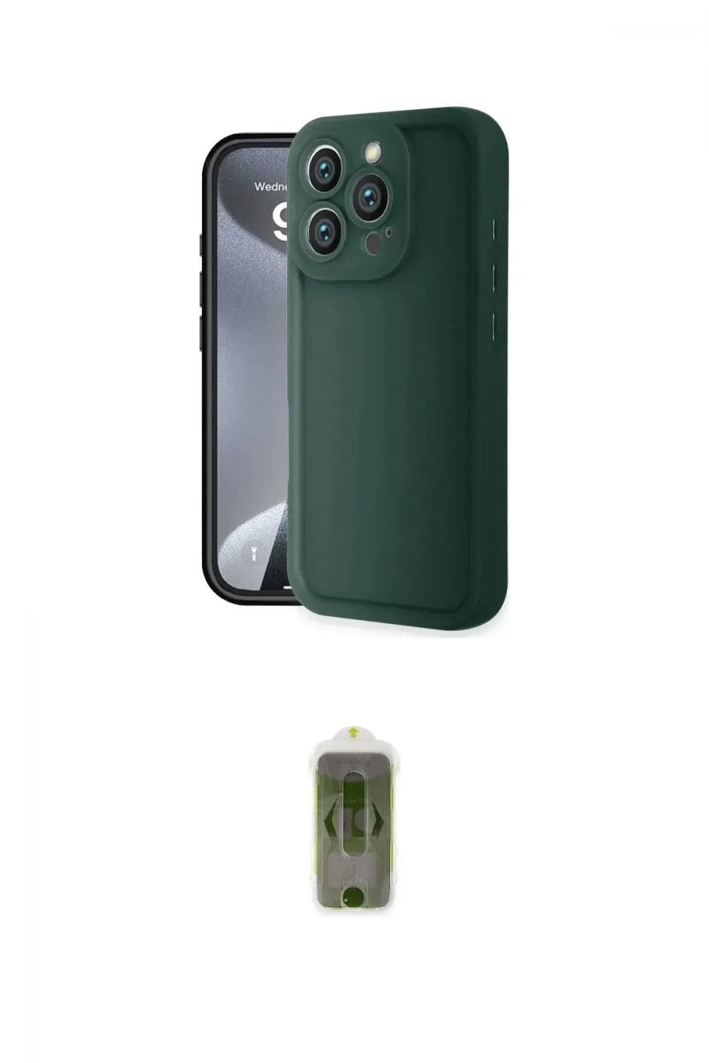 ieg™ iPhone 16 Pro Kılıf Yankı Yansıma Özel Seri - Siyah Joko Magic 5D Hayalet Cam