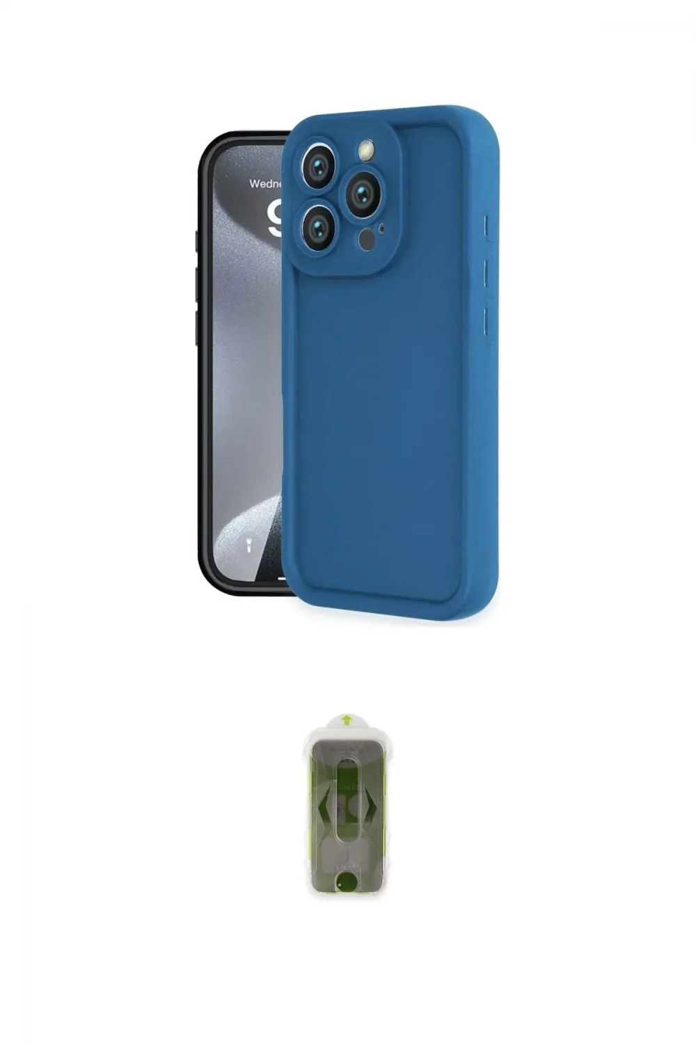 ieg™ iPhone 16 Pro Kılıf Yankı Yansıma Özel Seri - Siyah Joko Magic 5D Hayalet Cam