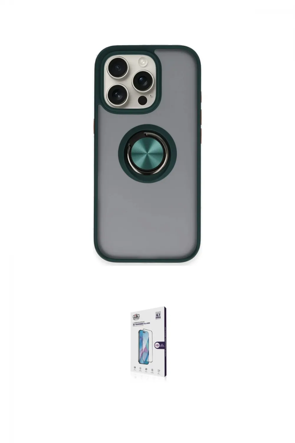 ieg™ iPhone 16 Pro Kılıf Yörünge Çizgi - Siyah Bilvis 0.18mm Plus Cam Ekran Koruyucu