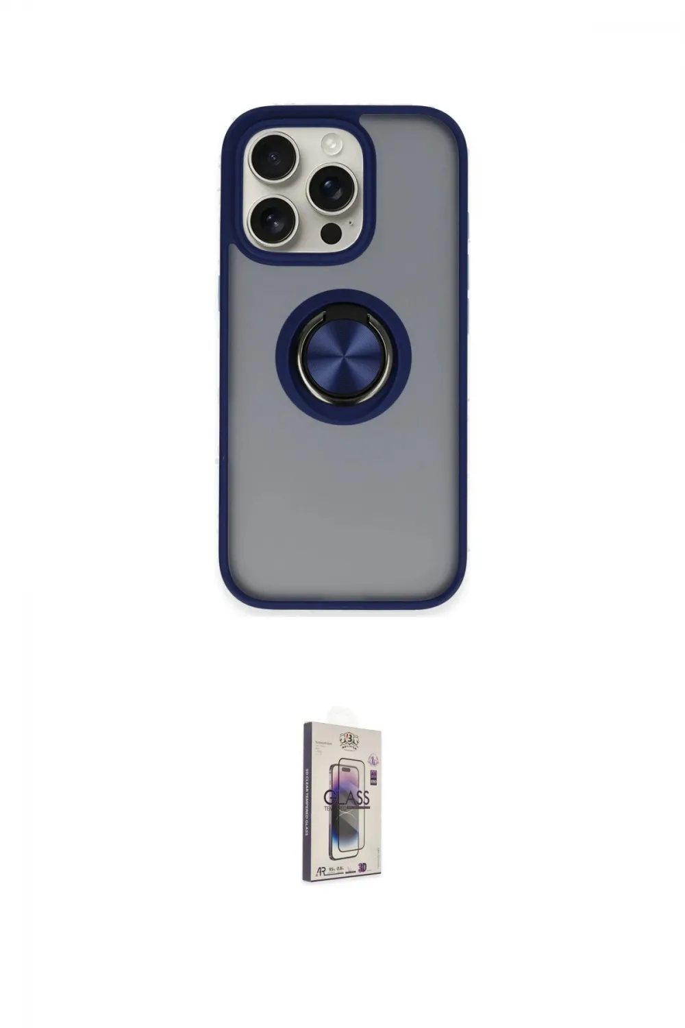 ieg™ iPhone 16 Pro Kılıf Yörünge Çizgi - Siyah Bilvis 3D Cam Ekran Koruyucu