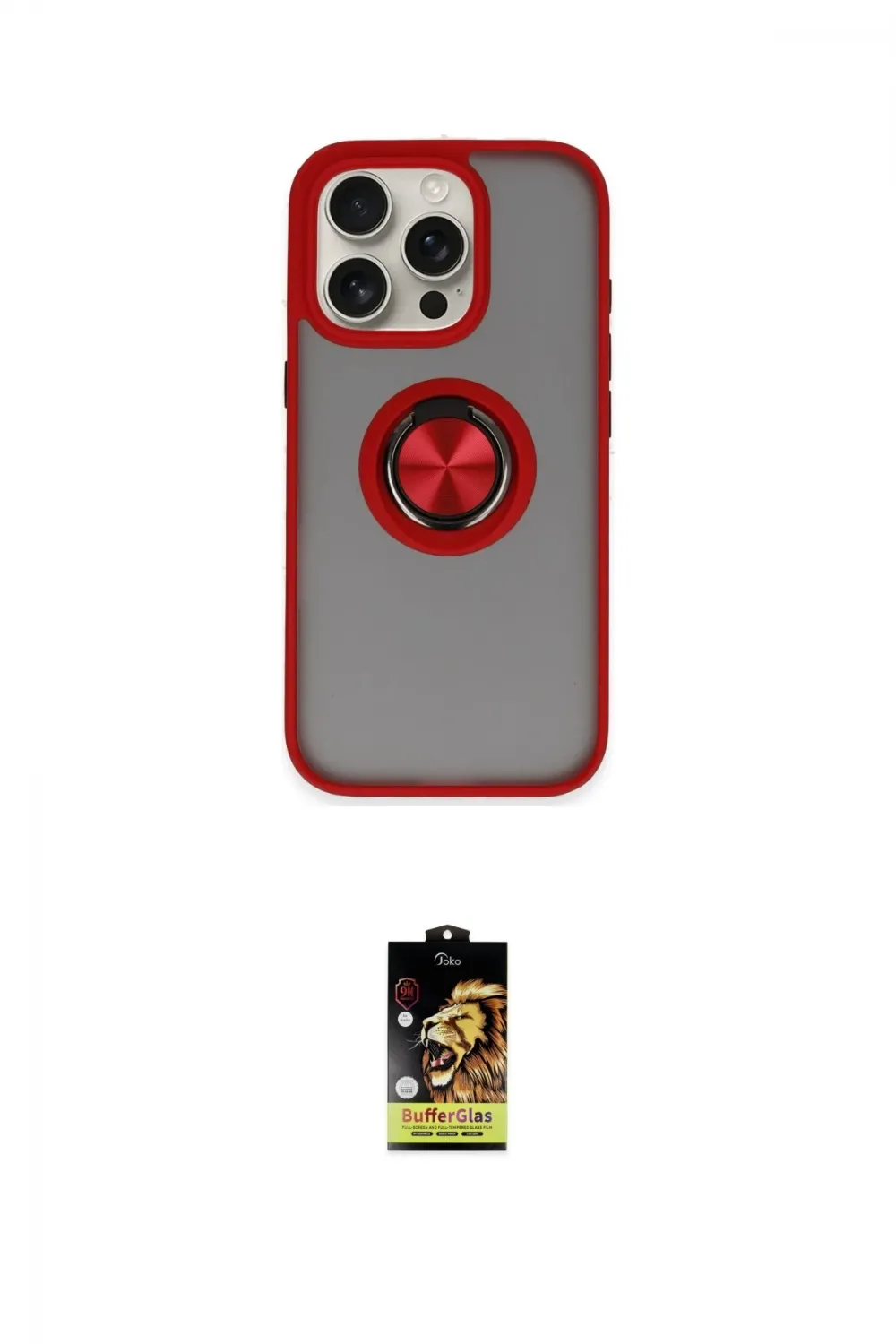 ieg™ iPhone 16 Pro Kılıf Yörünge Çizgi - Siyah Buffer Cam Ekran Koruyucu