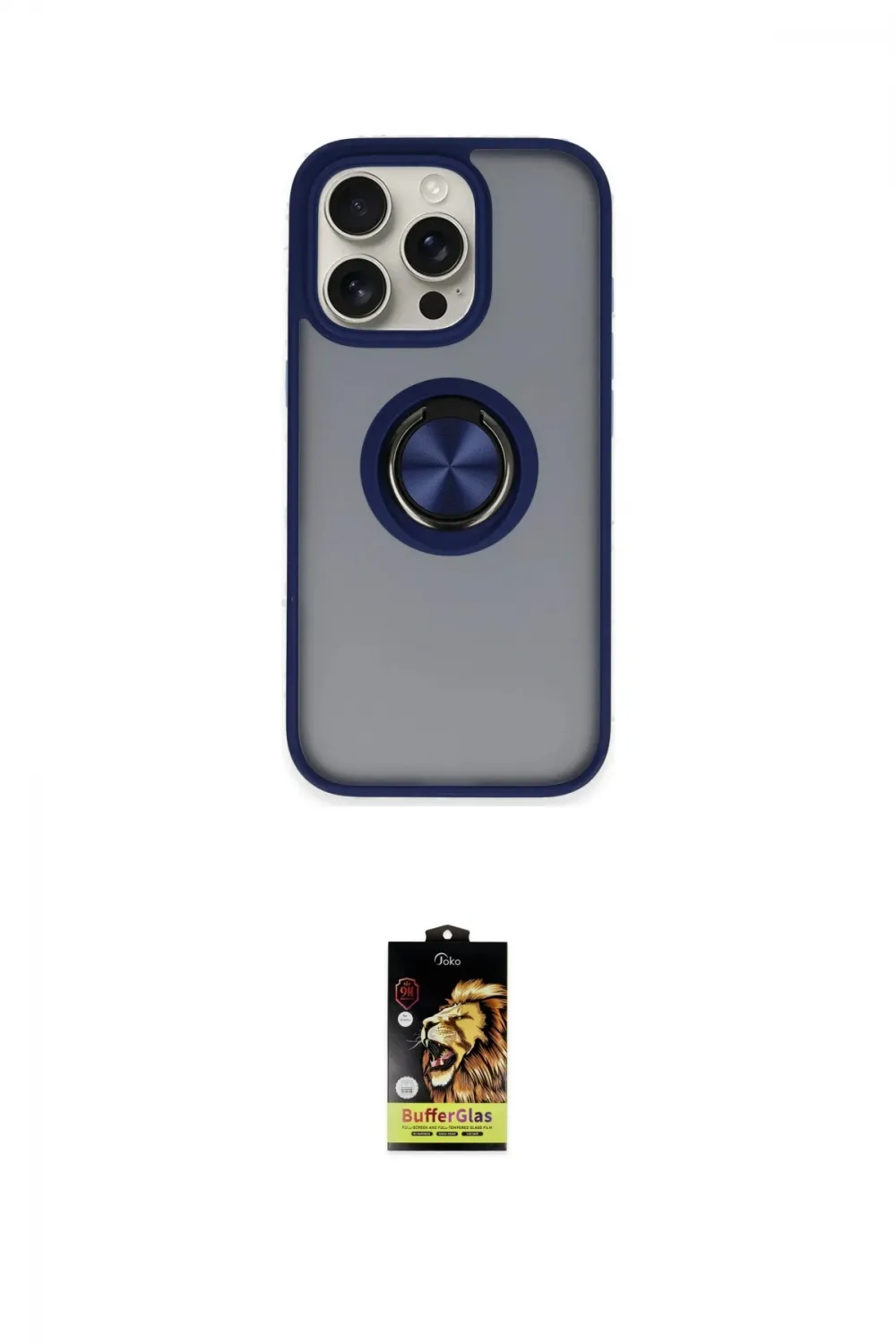 ieg™ iPhone 16 Pro Kılıf Yörünge Çizgi - Siyah Buffer Cam Ekran Koruyucu