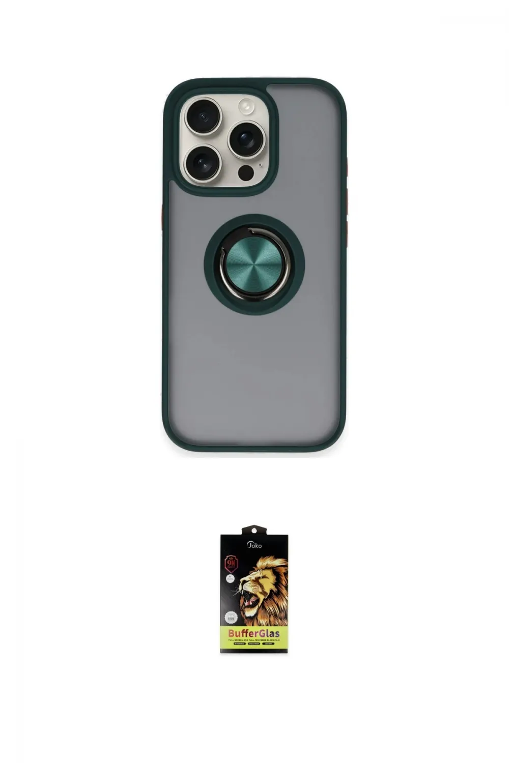 ieg™ iPhone 16 Pro Kılıf Yörünge Çizgi - Siyah Buffer Cam Ekran Koruyucu