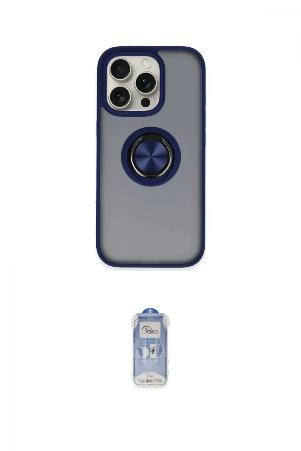 ieg™ iPhone 16 Pro Kılıf Yörünge Çizgi - Siyah Joko Magic 5D Cam