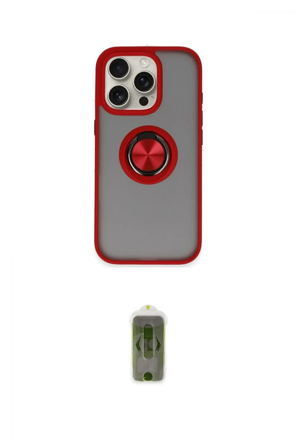 ieg™ iPhone 16 Pro Kılıf Yörünge Çizgi - Siyah Joko Magic 5D Hayalet Cam