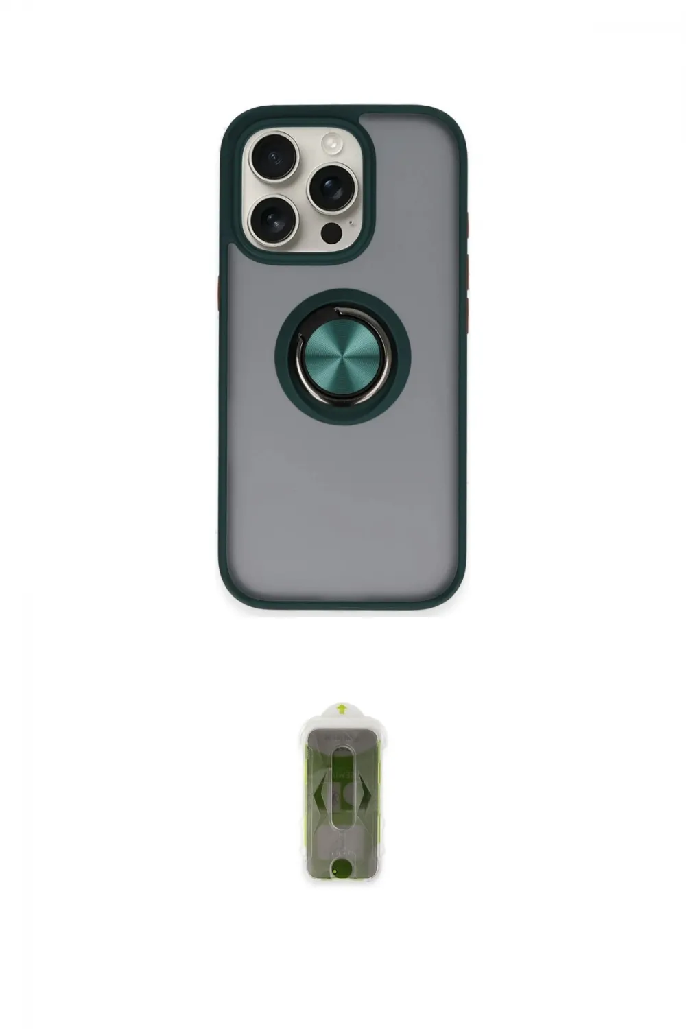 ieg™ iPhone 16 Pro Kılıf Yörünge Çizgi - Siyah Joko Magic 5D Hayalet Cam