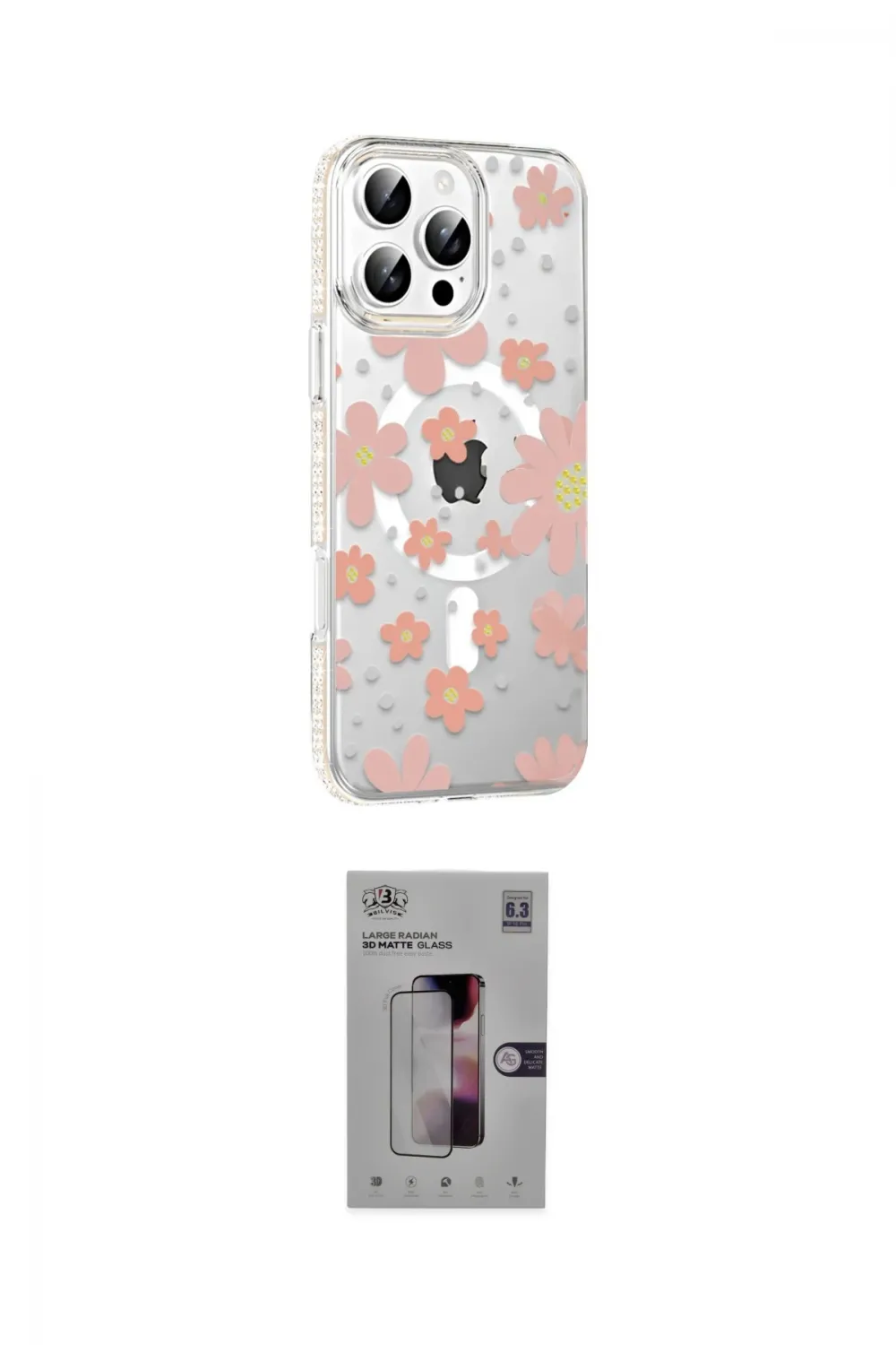 ieg™ iPhone 16 Pro Kılıf Yörünge Işık Prime - Siyah Bilvis 3D Mat Cam Ekran Koruyucu