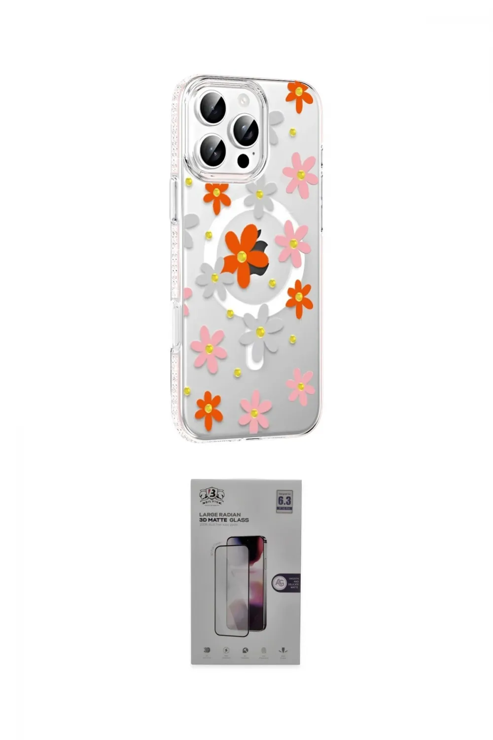 ieg™ iPhone 16 Pro Kılıf Yörünge Işık Prime - Siyah Bilvis 3D Mat Cam Ekran Koruyucu