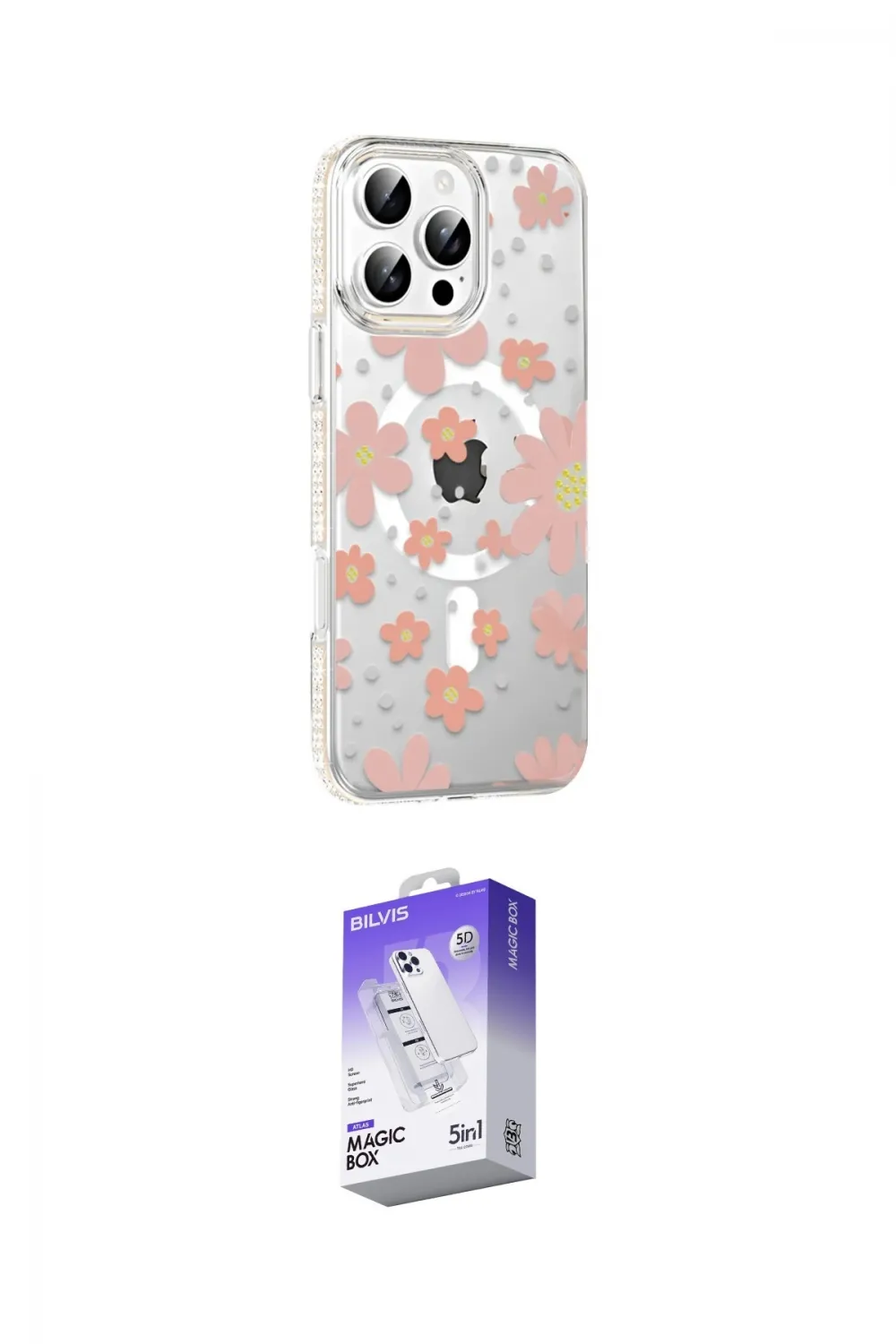 ieg™ iPhone 16 Pro Kılıf Yörünge Işık Prime - Siyah Bilvis 5in1 3D Magic Cam Ekran Koruyucu