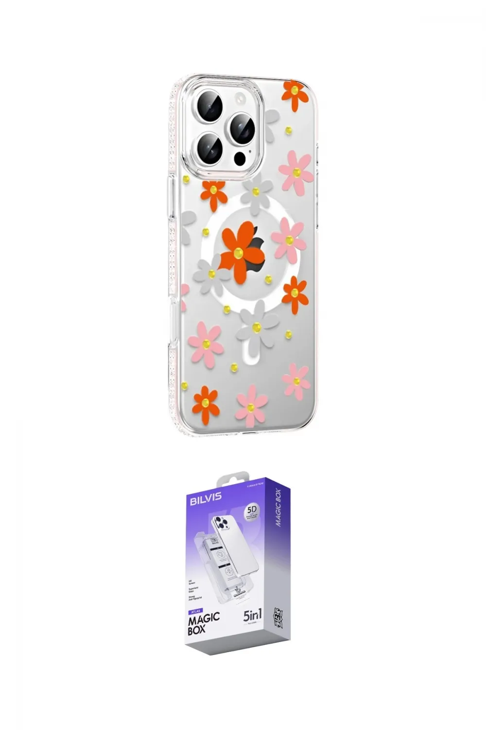 ieg™ iPhone 16 Pro Kılıf Yörünge Işık Prime - Siyah Bilvis 5in1 3D Magic Cam Ekran Koruyucu