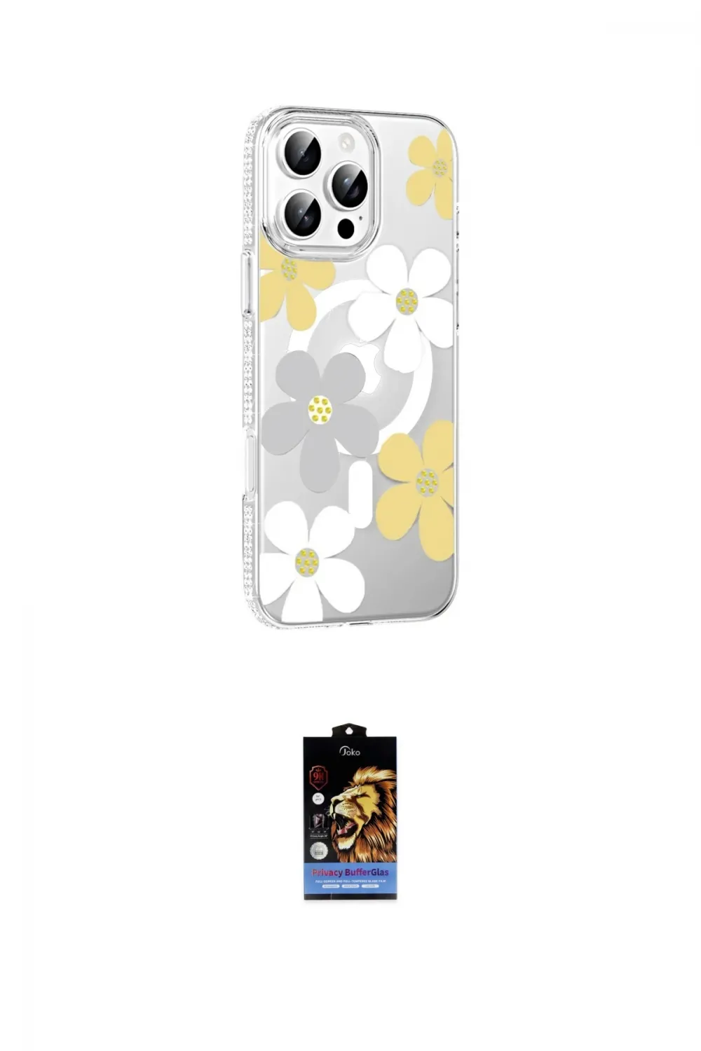 ieg™ iPhone 16 Pro Kılıf Yörünge Işık Prime - Siyah Buffer Hayalet Cam Ekran Koruyucu