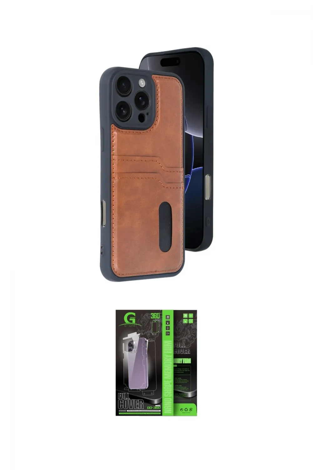 ieg™ iPhone 16 Pro Kılıf Yörünge Işık Serisi - Şeffaf 360 Full Body Arka Koruyucu