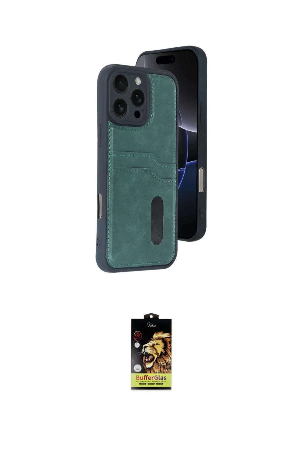 ieg™ iPhone 16 Pro Kılıf Yörünge Işık Serisi - Siyah Buffer Cam Ekran Koruyucu