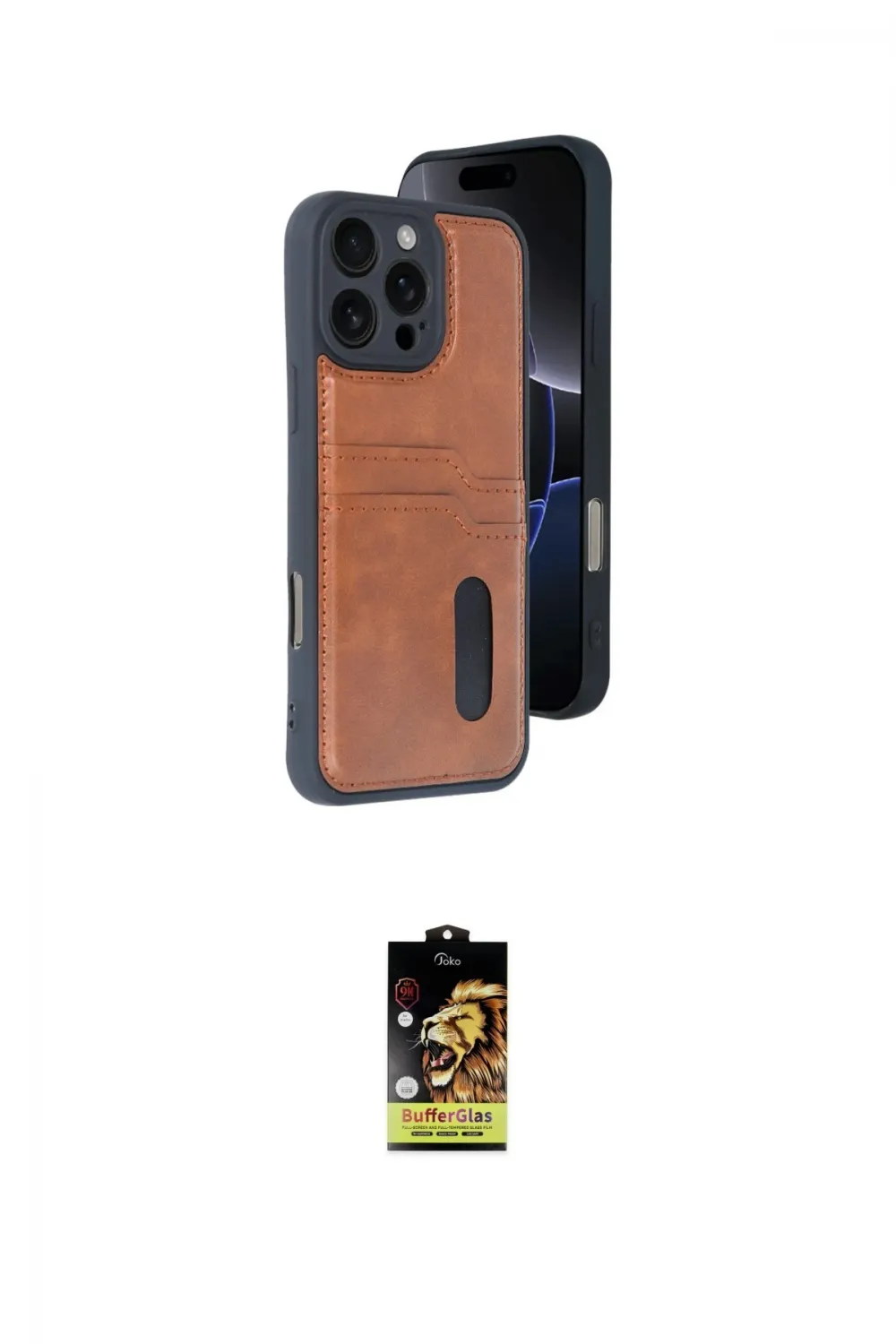 ieg™ iPhone 16 Pro Kılıf Yörünge Işık Serisi - Siyah Buffer Cam Ekran Koruyucu