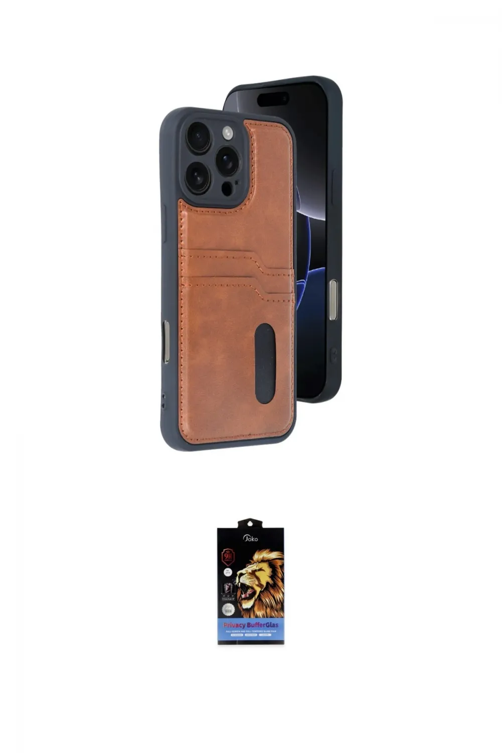 ieg™ iPhone 16 Pro Kılıf Yörünge Işık Serisi - Siyah Buffer Hayalet Cam Ekran Koruyucu