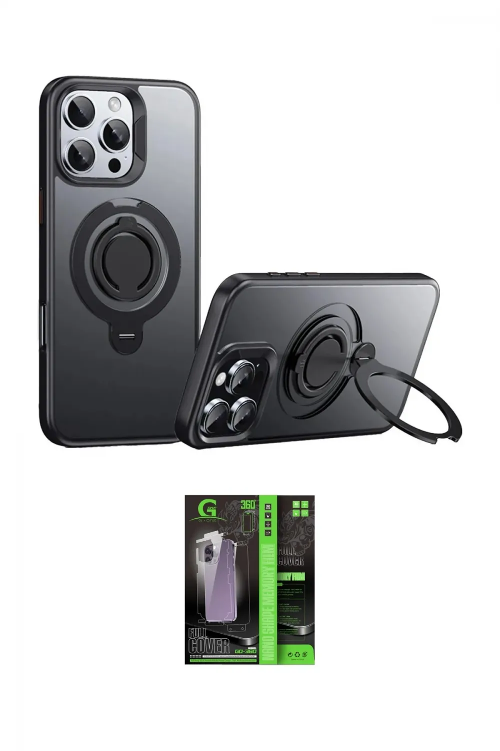 ieg™ iPhone 16 Pro Kılıf Zirve Çizgi Prime - Şeffaf 360 Full Body Arka Koruyucu