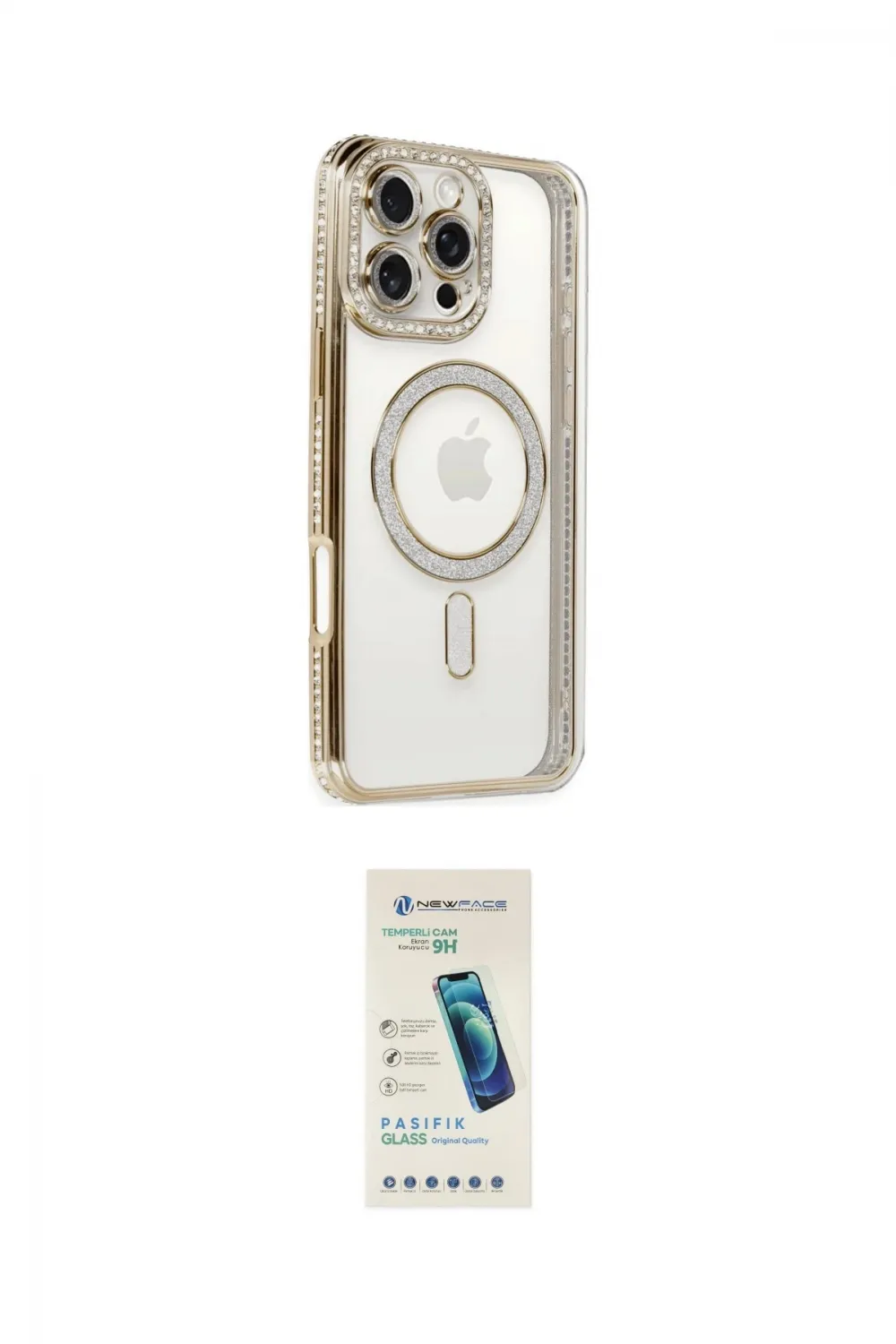 ieg™ iPhone 16 Pro Kılıf Zirve Doku Prime - Şeffaf Pasifik Cam Ekran Koruyucu