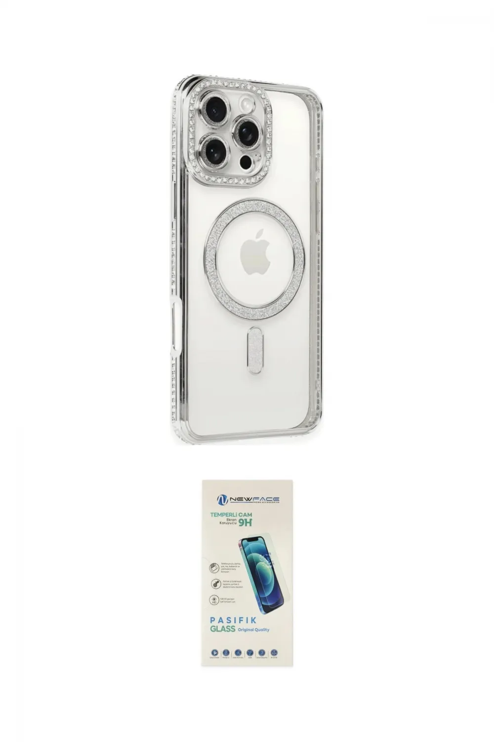 ieg™ iPhone 16 Pro Kılıf Zirve Doku Prime - Şeffaf Pasifik Cam Ekran Koruyucu