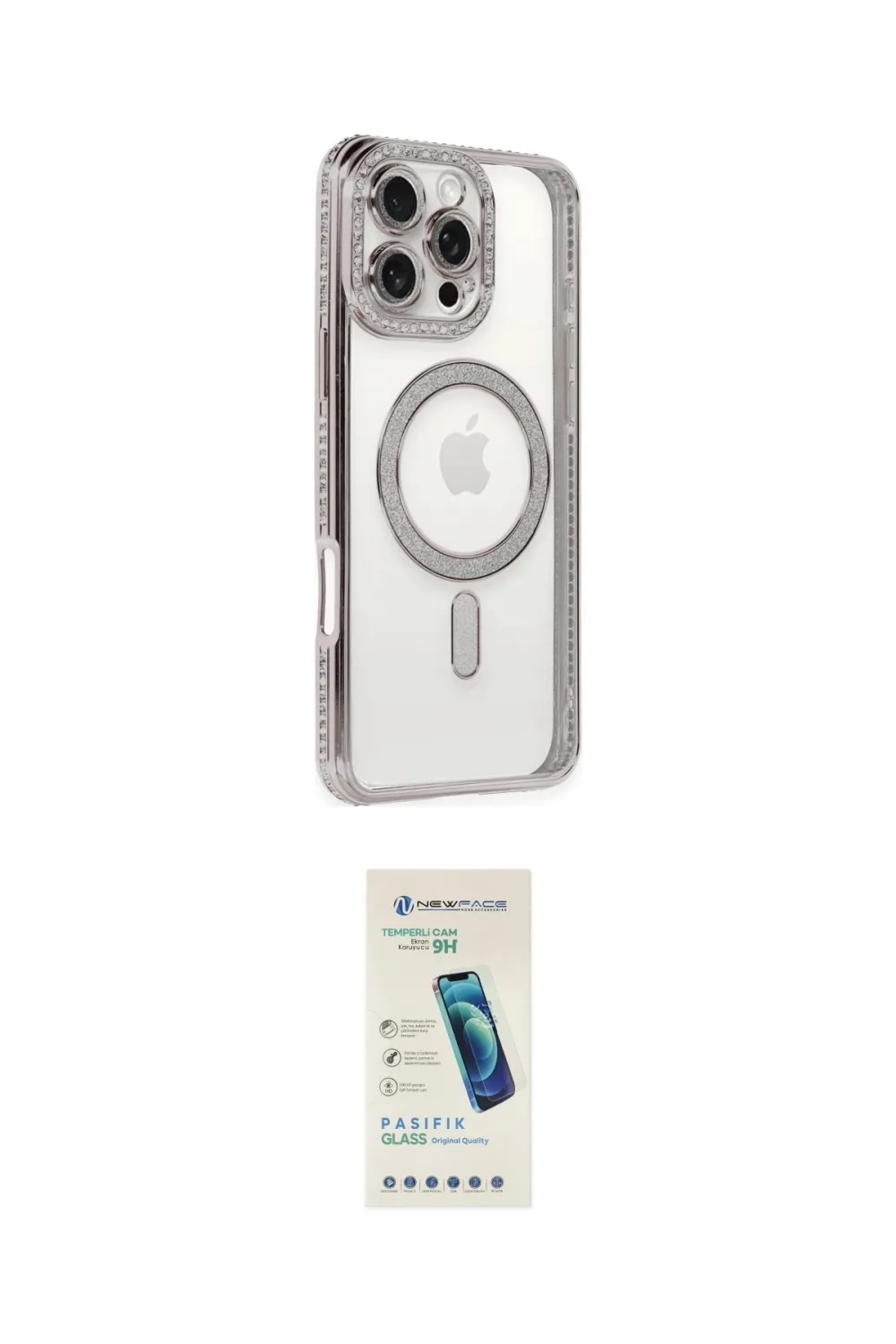 ieg™ iPhone 16 Pro Kılıf Zirve Doku Prime - Şeffaf Pasifik Cam Ekran Koruyucu