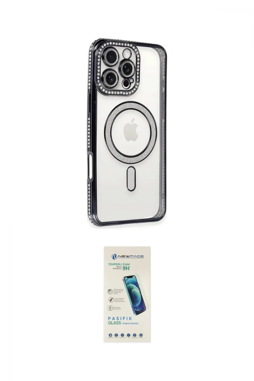 ieg™ iPhone 16 Pro Kılıf Zirve Doku Prime - Şeffaf Pasifik Cam Ekran Koruyucu
