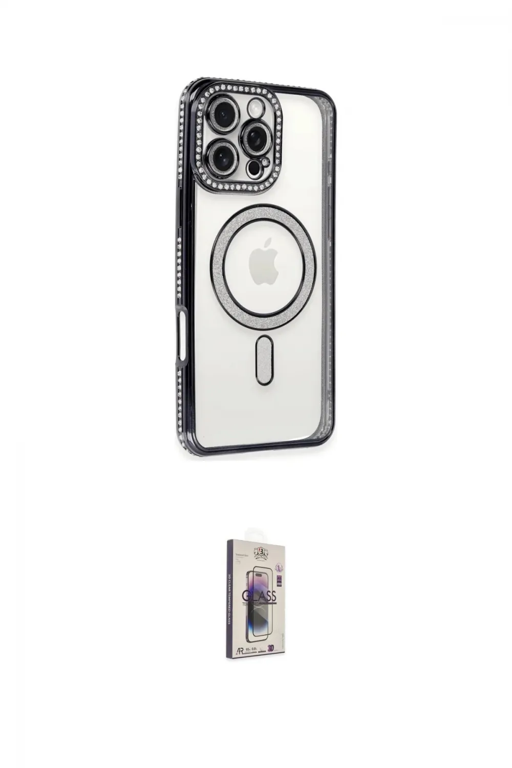 ieg™ iPhone 16 Pro Kılıf Zirve Doku Prime - Siyah Bilvis 3D Cam Ekran Koruyucu