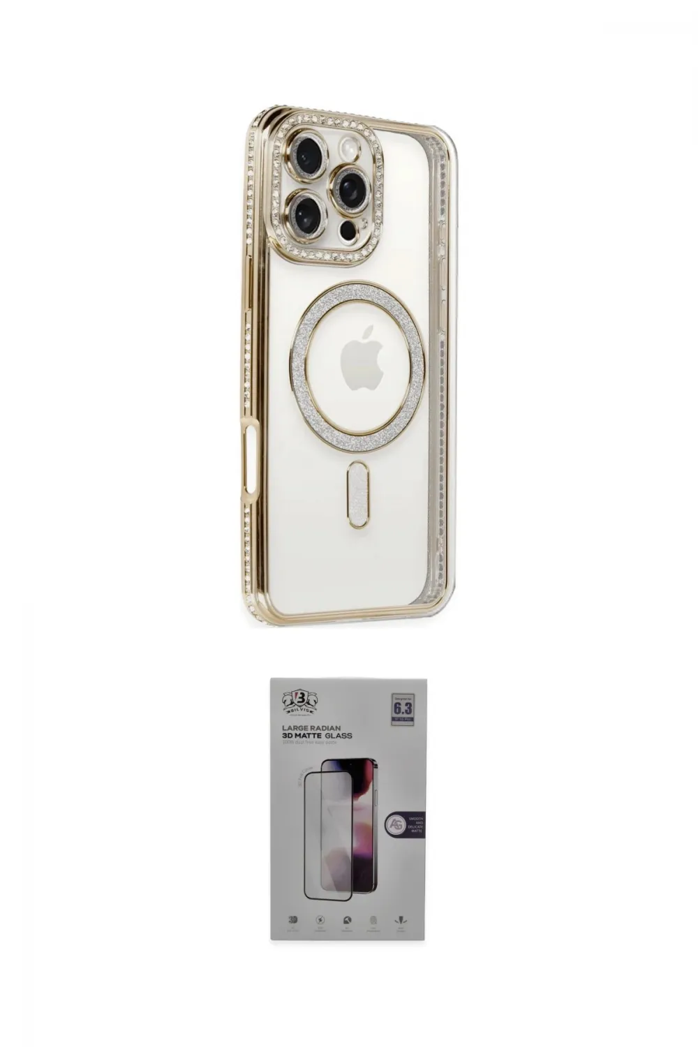 ieg™ iPhone 16 Pro Kılıf Zirve Doku Prime - Siyah Bilvis 3D Mat Cam Ekran Koruyucu