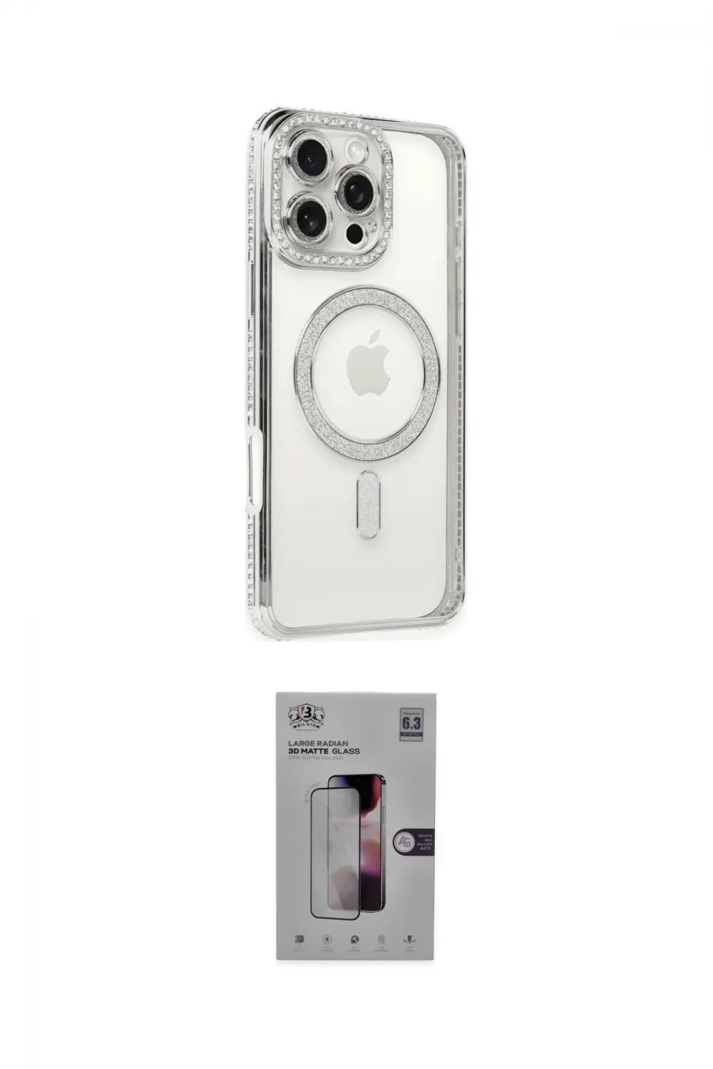 ieg™ iPhone 16 Pro Kılıf Zirve Doku Prime - Siyah Bilvis 3D Mat Cam Ekran Koruyucu