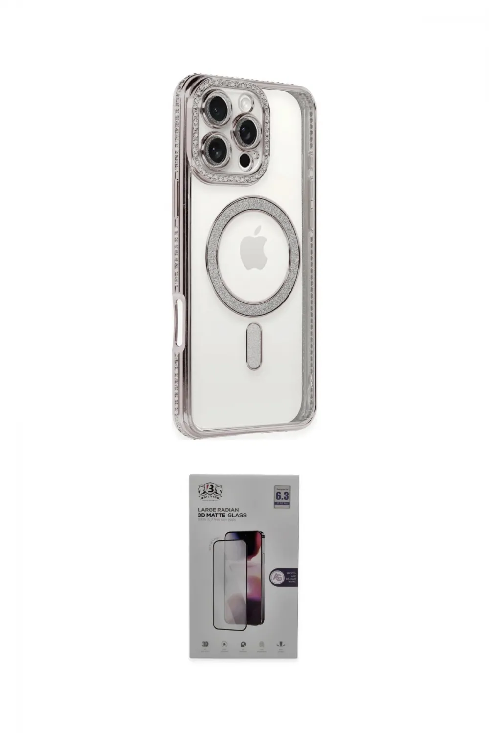 ieg™ iPhone 16 Pro Kılıf Zirve Doku Prime - Siyah Bilvis 3D Mat Cam Ekran Koruyucu