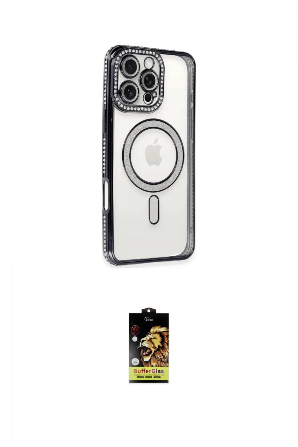 ieg™ iPhone 16 Pro Kılıf Zirve Doku Prime - Siyah Buffer Cam Ekran Koruyucu