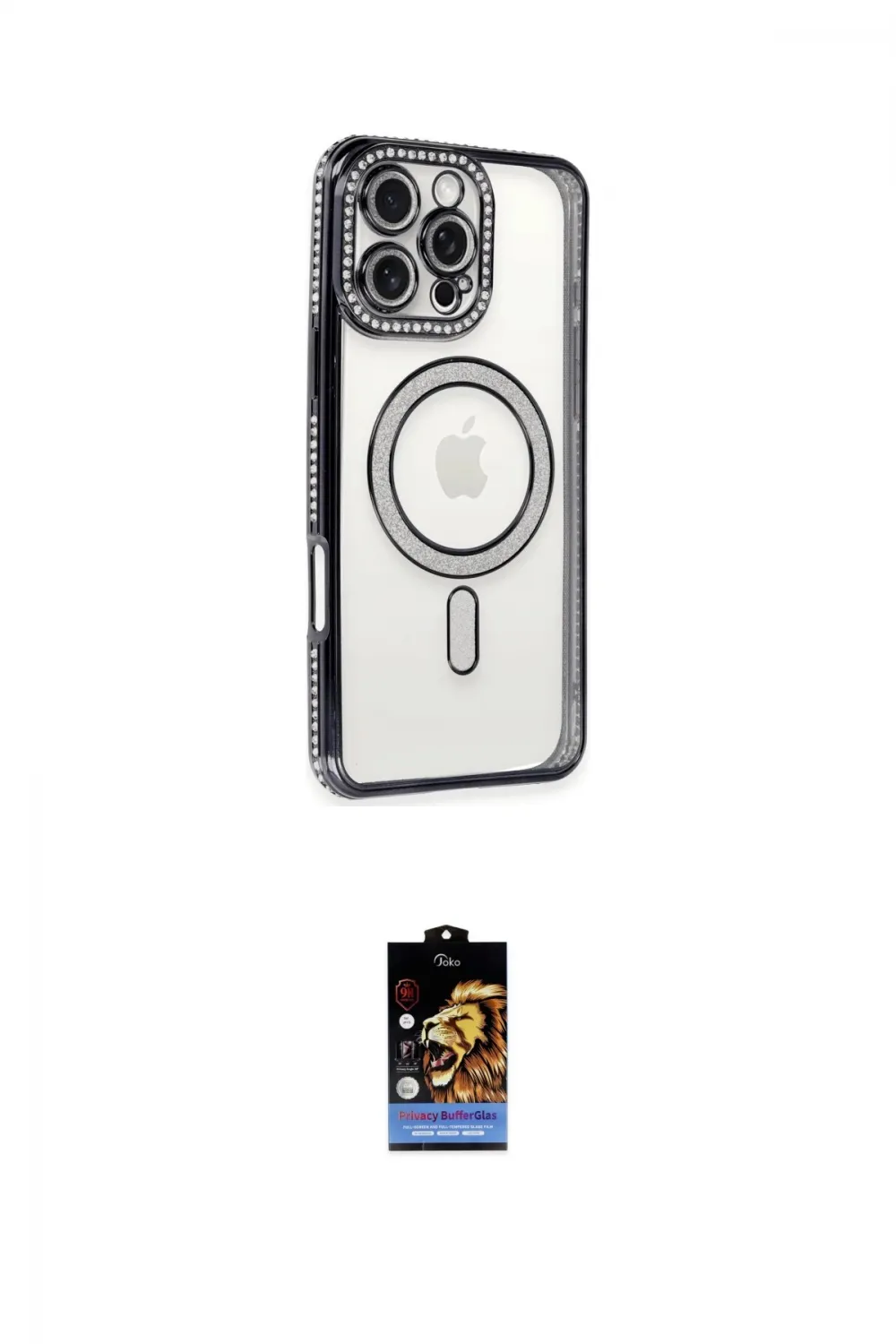 ieg™ iPhone 16 Pro Kılıf Zirve Doku Prime - Siyah Buffer Hayalet Cam Ekran Koruyucu