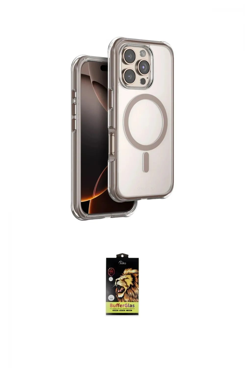 ieg™ iPhone 16 Pro Kılıf Zirve Klasik Prime - Siyah Buffer Cam Ekran Koruyucu