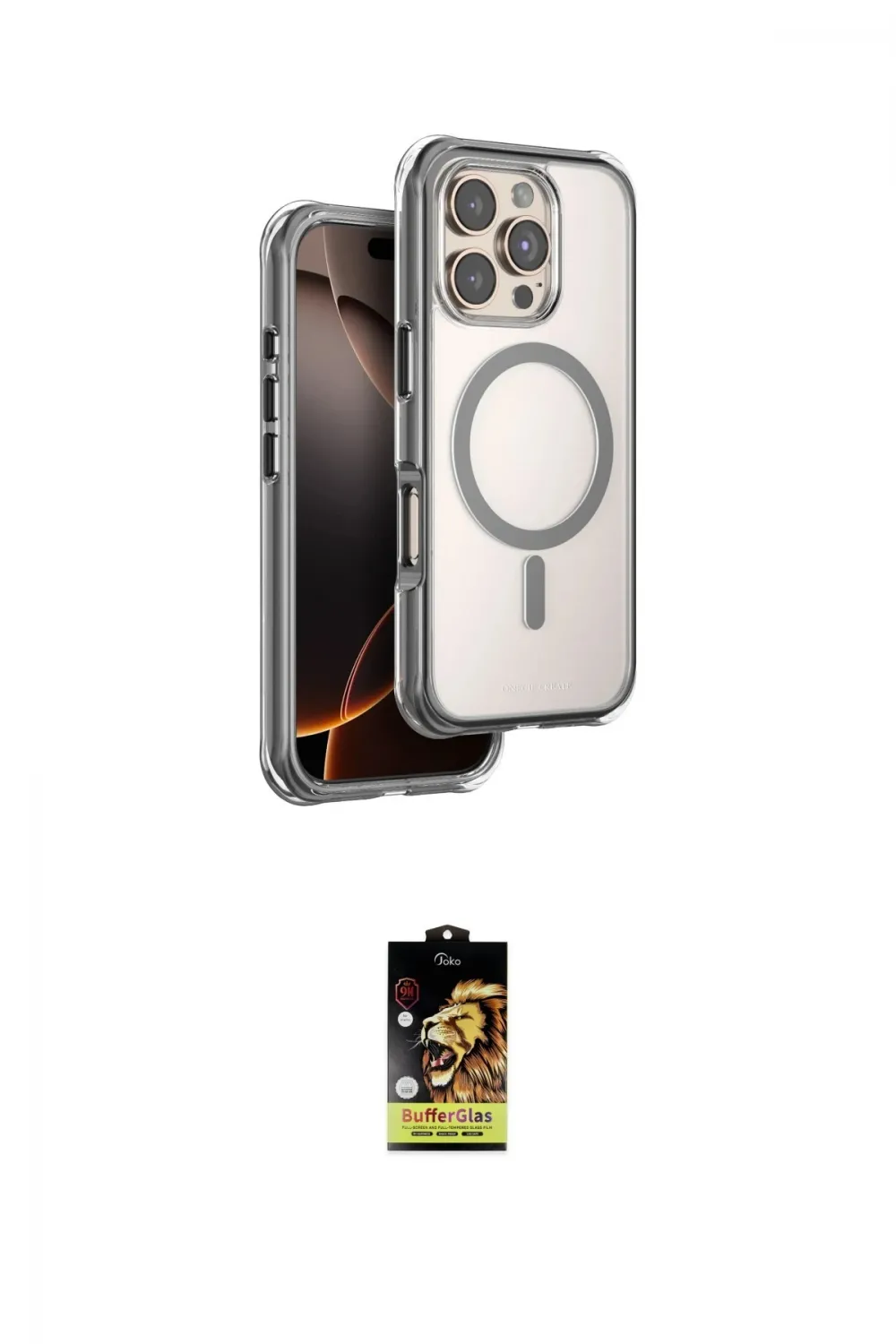 ieg™ iPhone 16 Pro Kılıf Zirve Klasik Prime - Siyah Buffer Cam Ekran Koruyucu