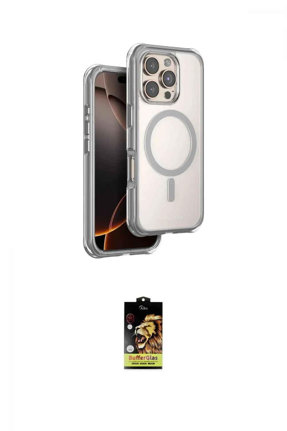 ieg™ iPhone 16 Pro Kılıf Zirve Klasik Prime - Siyah Buffer Cam Ekran Koruyucu