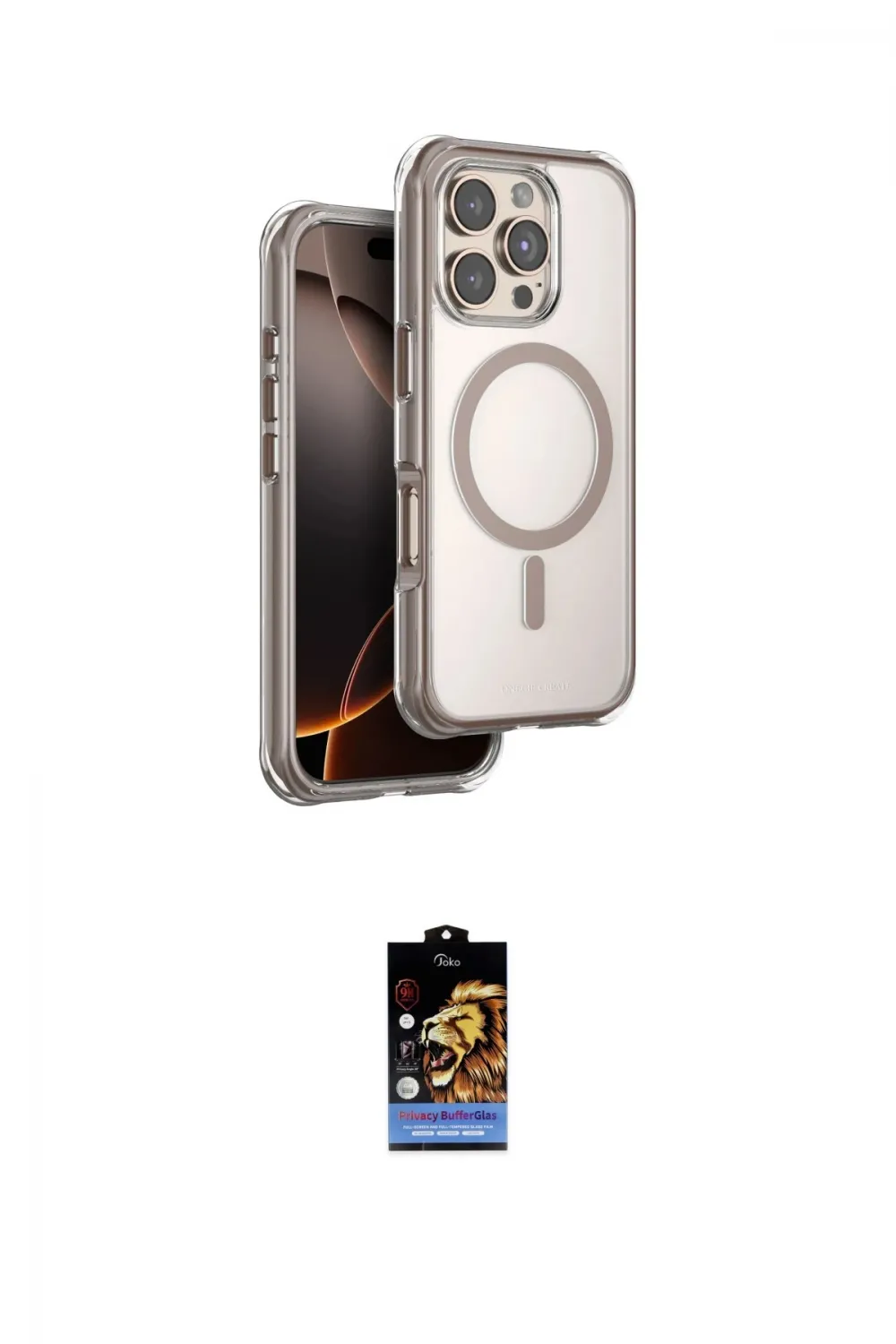 ieg™ iPhone 16 Pro Kılıf Zirve Klasik Prime - Siyah Buffer Hayalet Cam Ekran Koruyucu