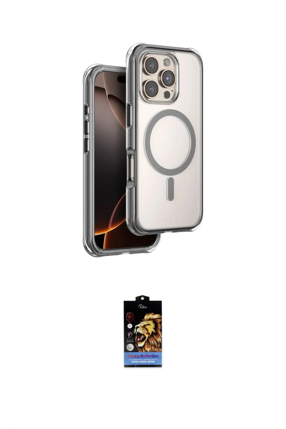 ieg™ iPhone 16 Pro Kılıf Zirve Klasik Prime - Siyah Buffer Hayalet Cam Ekran Koruyucu