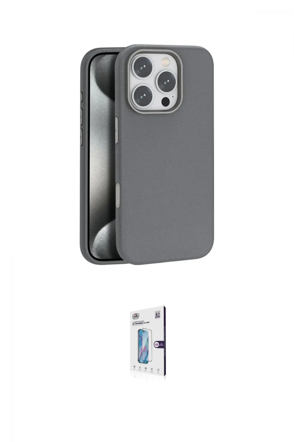ieg™ iPhone 16 Pro Kılıf Zirve Modern Prime - Siyah Bilvis 0.18mm Plus Cam Ekran Koruyucu