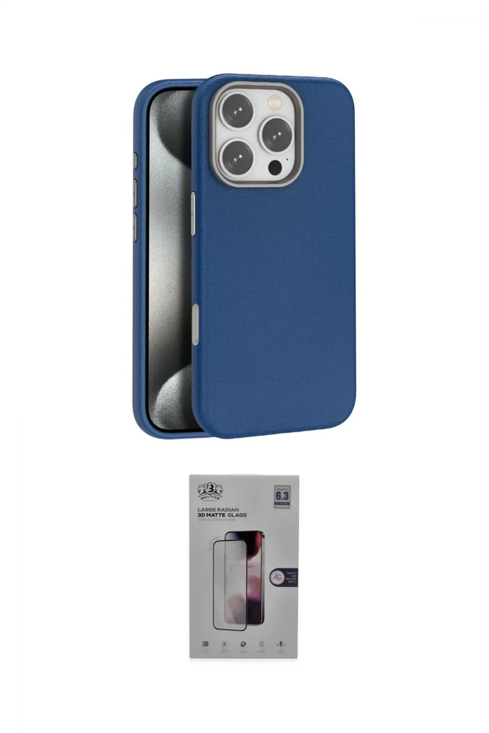 ieg™ iPhone 16 Pro Kılıf Zirve Modern Prime - Siyah Bilvis 3D Mat Cam Ekran Koruyucu