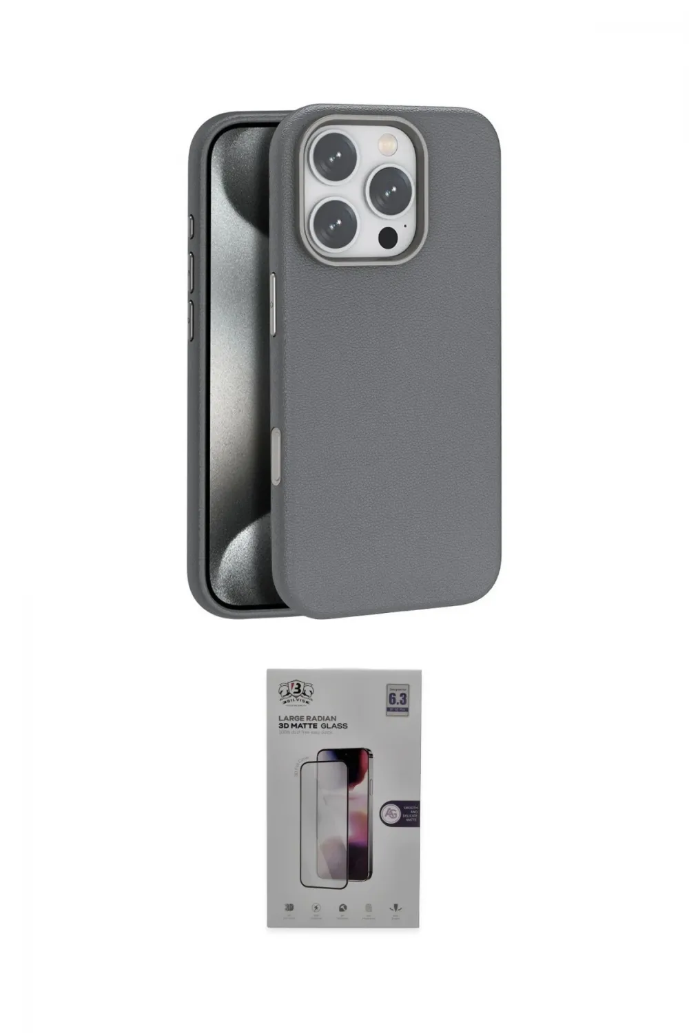 ieg™ iPhone 16 Pro Kılıf Zirve Modern Prime - Siyah Bilvis 3D Mat Cam Ekran Koruyucu