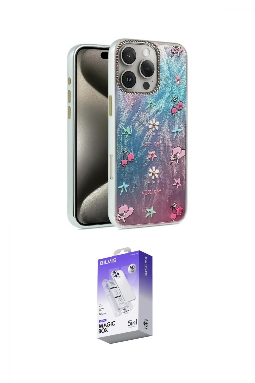 ieg™ iPhone 16 Pro Kılıf Zirve Modern Prime - Siyah Bilvis 5in1 3D Magic Cam Ekran Koruyucu