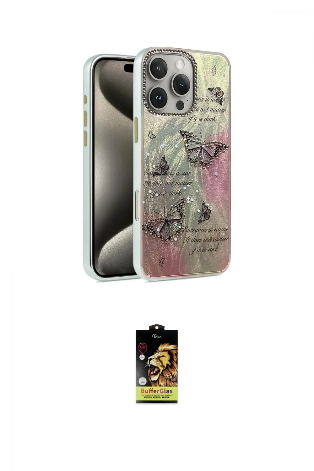 ieg™ iPhone 16 Pro Kılıf Zirve Modern Prime - Siyah Buffer Cam Ekran Koruyucu