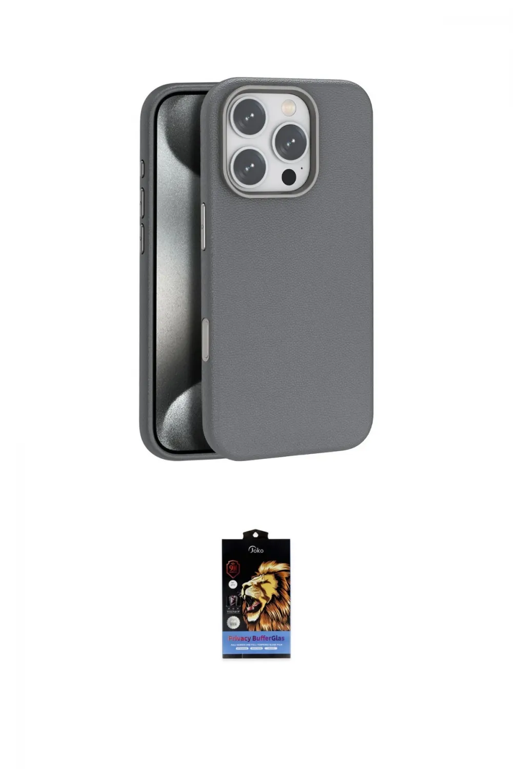 ieg™ iPhone 16 Pro Kılıf Zirve Modern Prime - Siyah Buffer Hayalet Cam Ekran Koruyucu