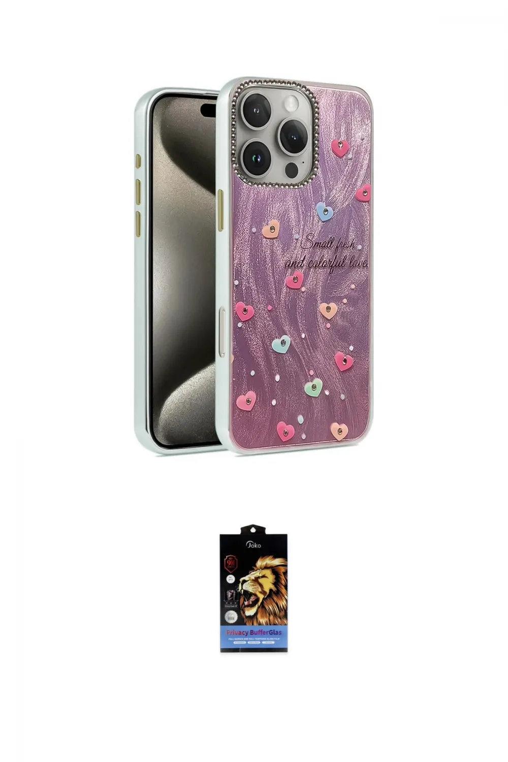 ieg™ iPhone 16 Pro Kılıf Zirve Modern Prime - Siyah Buffer Hayalet Cam Ekran Koruyucu