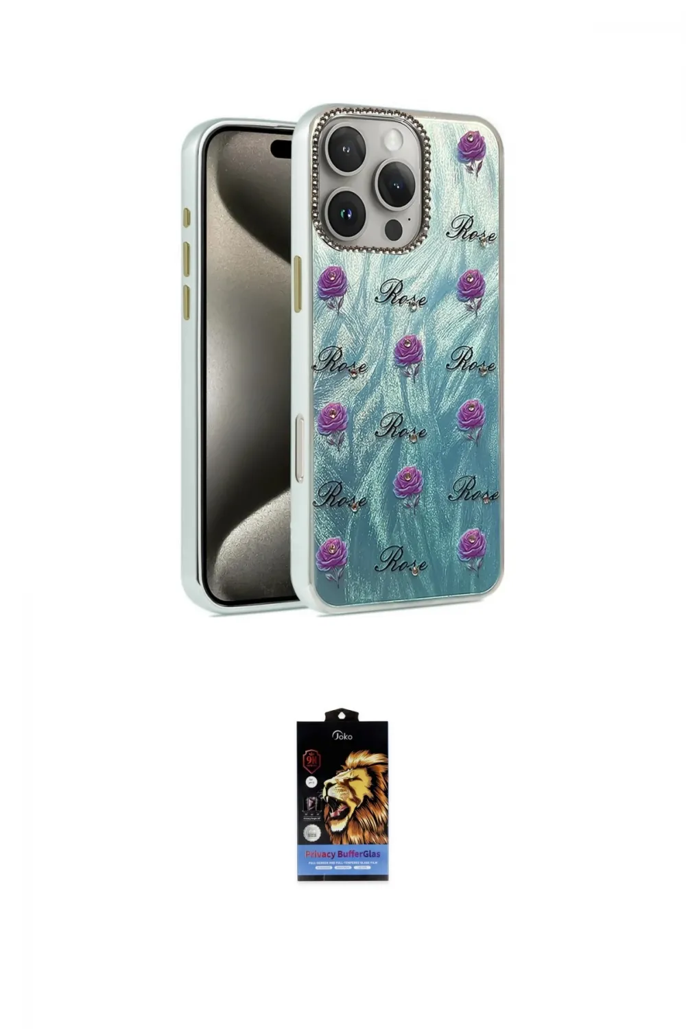 ieg™ iPhone 16 Pro Kılıf Zirve Modern Prime - Siyah Buffer Hayalet Cam Ekran Koruyucu