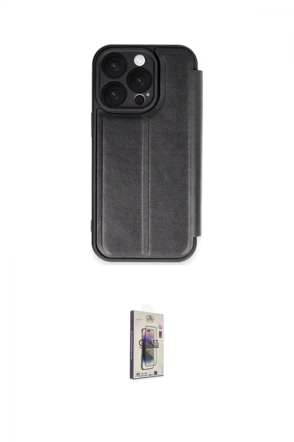 ieg™ iPhone 16 Pro Kılıf Zirve Yansıma Serisi - Siyah Bilvis 3D Cam Ekran Koruyucu