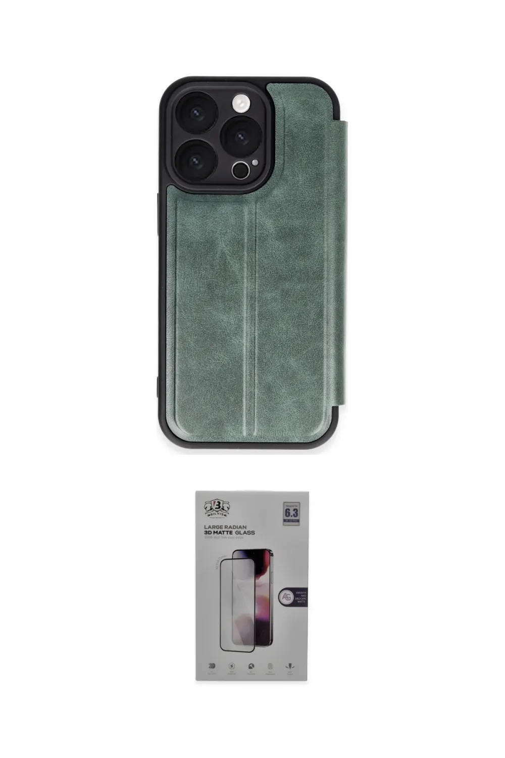 ieg™ iPhone 16 Pro Kılıf Zirve Yansıma Serisi - Siyah Bilvis 3D Mat Cam Ekran Koruyucu