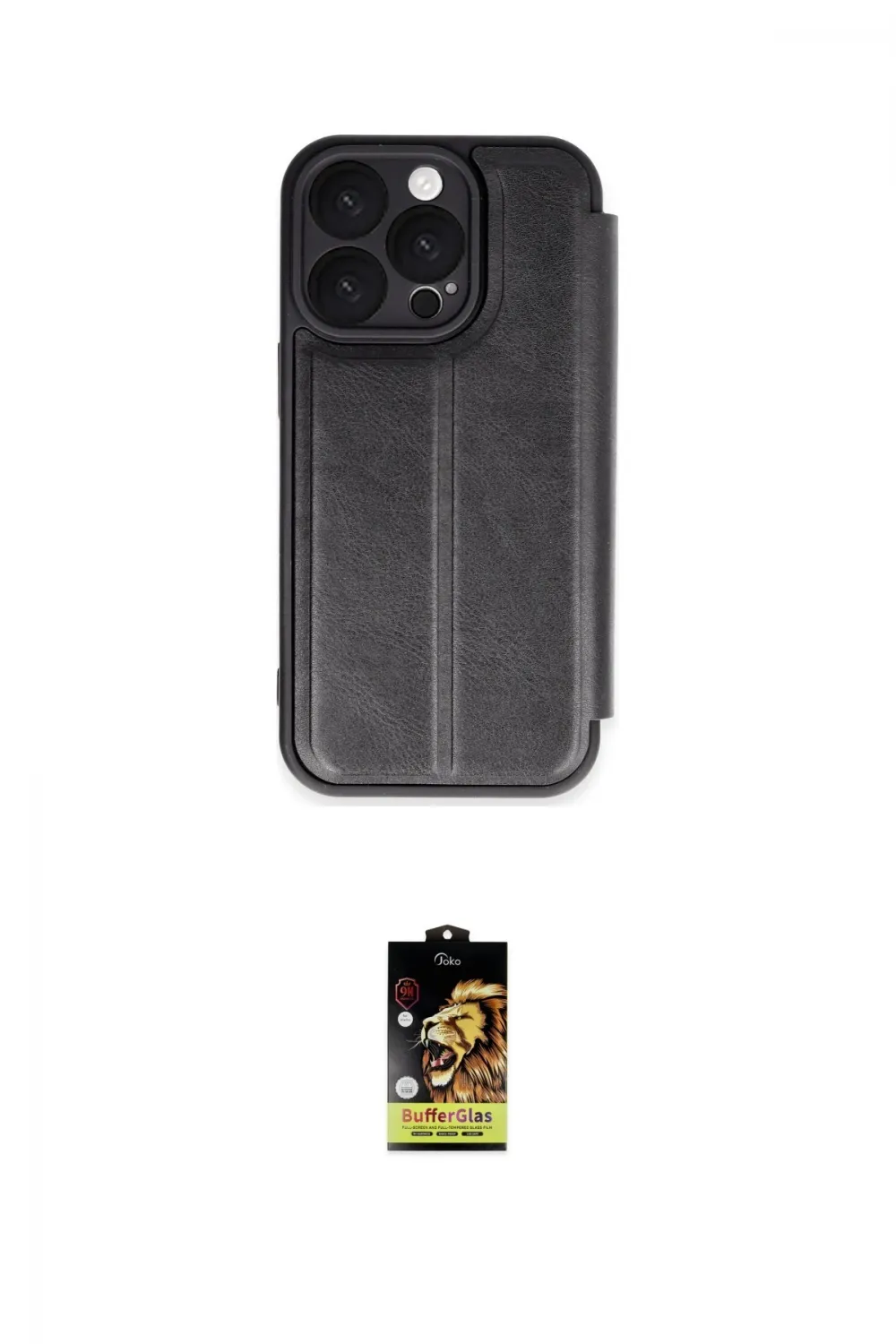 ieg™ iPhone 16 Pro Kılıf Zirve Yansıma Serisi - Siyah Buffer Cam Ekran Koruyucu
