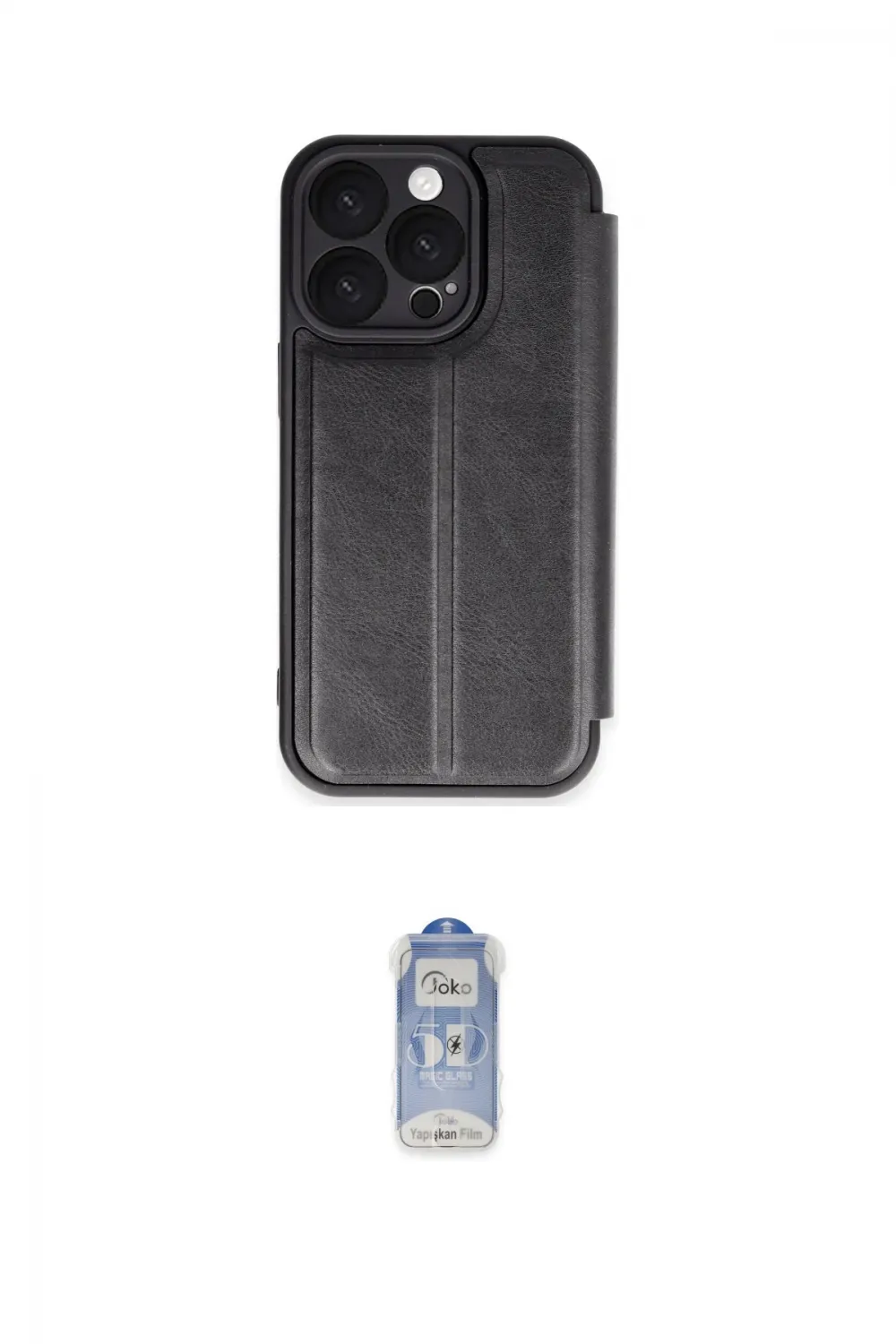 ieg™ iPhone 16 Pro Kılıf Zirve Yansıma Serisi - Siyah Joko Magic 5D Cam