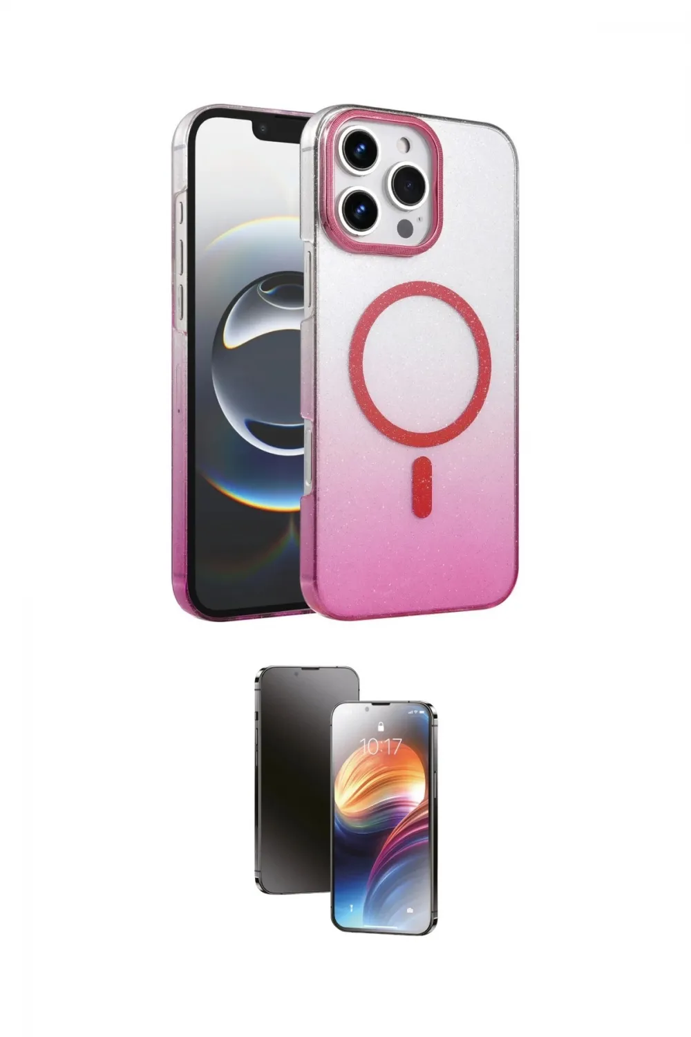 ieg™ iPhone 16 Pro Max Kılıf Ahenk Doku Özel Seri - Siyah 3D Antistatik Mat Seramik Nano Ekran Koruyucu
