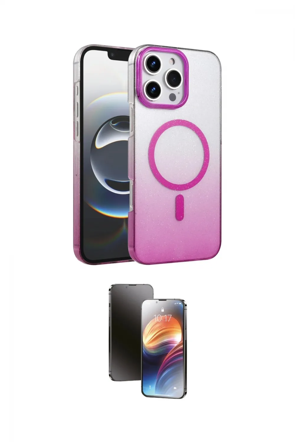 ieg™ iPhone 16 Pro Max Kılıf Ahenk Doku Özel Seri - Siyah 3D Antistatik Mat Seramik Nano Ekran Koruyucu