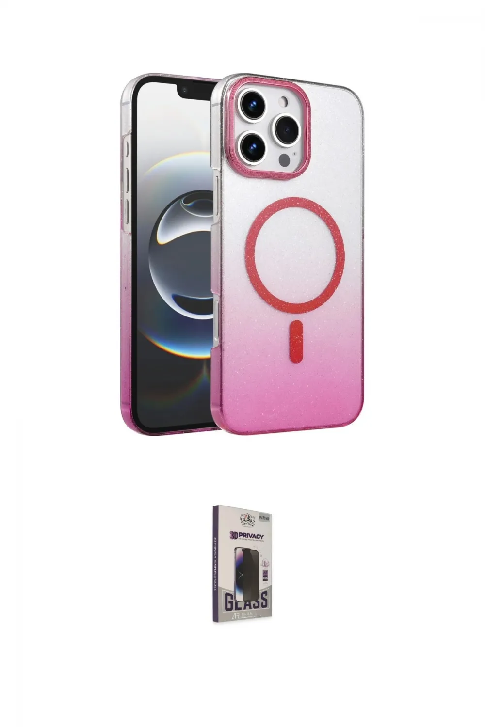 ieg™ iPhone 16 Pro Max Kılıf Ahenk Doku Özel Seri - Siyah Bilvis Hayalet Cam Ekran Koruyucu